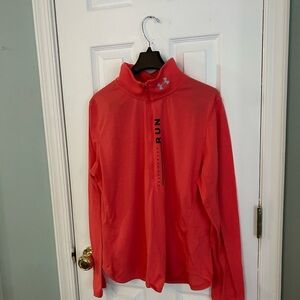 Under Armour salmon color run sweatshirt.